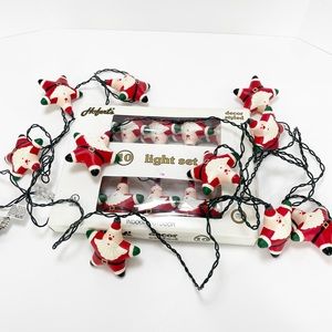 Hoferts Star Shaped Santa Claus Christmas Lights Vintage 10 Covers Set of Two